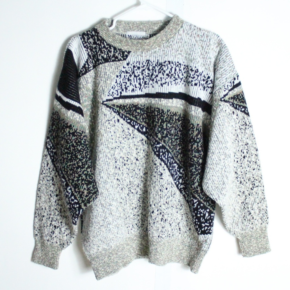Vintage Megalos Geometric Colorful Sweater XL